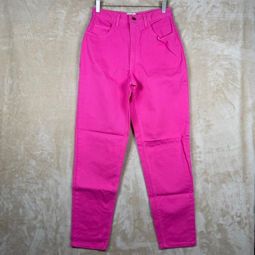 Moda International The London Jean Hot Pink High Waisted Tapered Size 10 Vintage